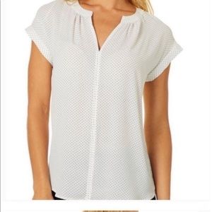 Philosophy White and black Polka Dot Sleeveless Blouse